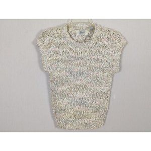Vintage‎ Alicia petite short sleeve acrylic light colored sweater sz SP